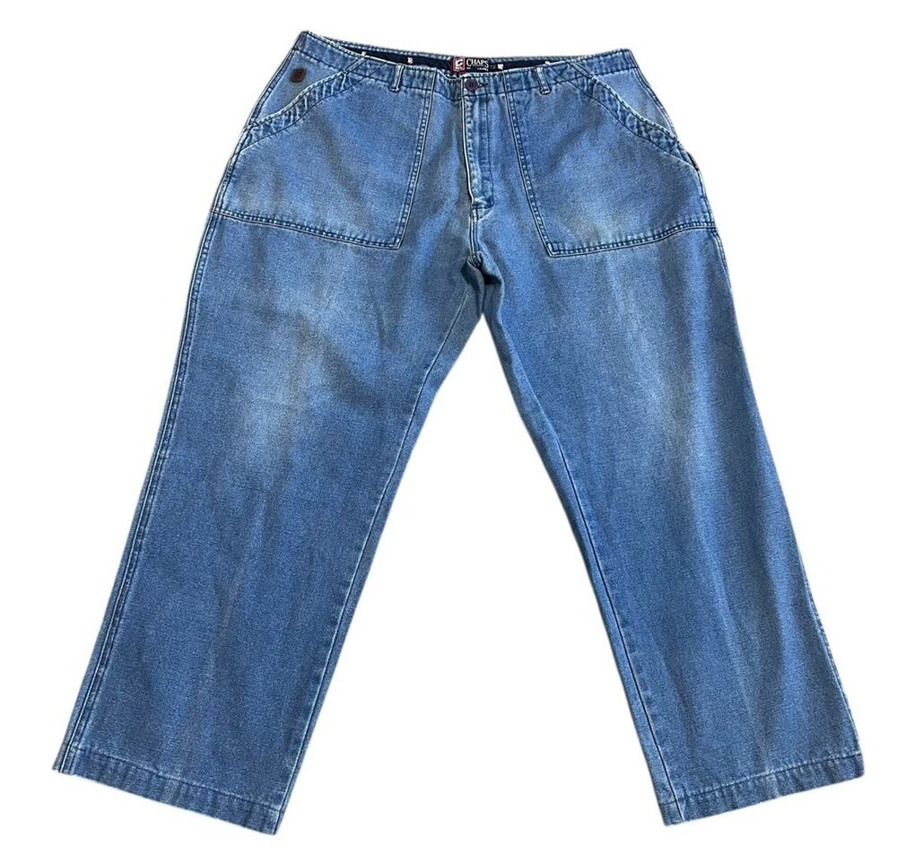 Vintage CHAPS Ralph Lauren Baggy Faded 90s Jeans Big Pocket Jeans Trousers 40x29